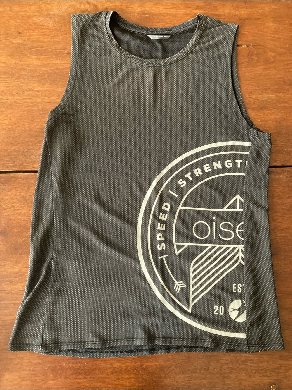Oiselle Black Graphic Mesh Tank Top